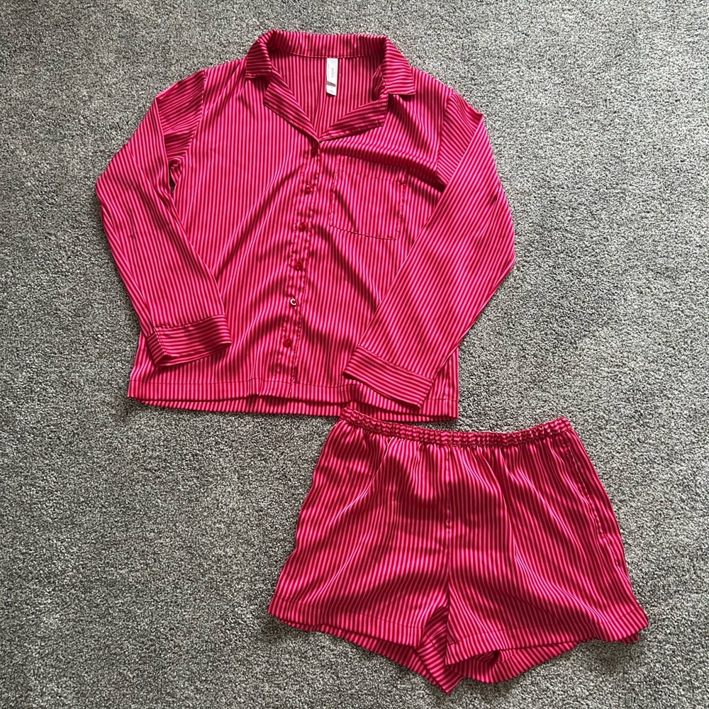 Auden Pajama Set - Red/Pink striped